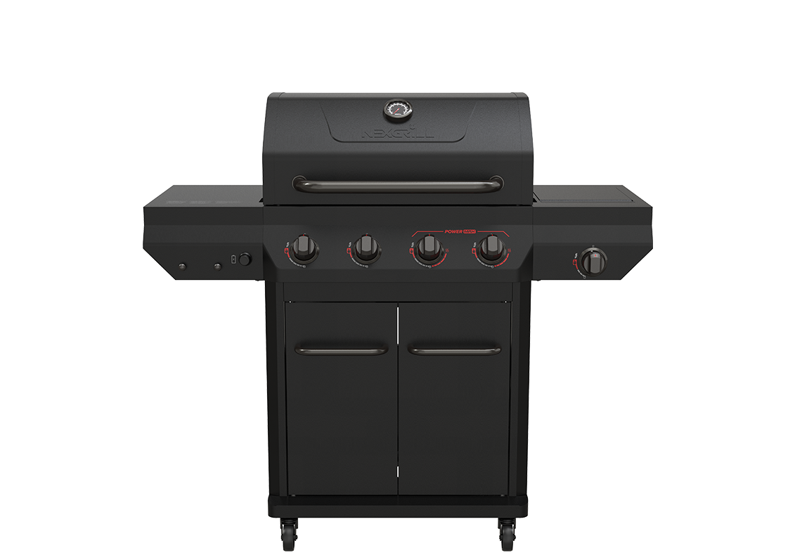4-Burner Dual Fuel Gas Grill in Black with Side and PowerMax™ Burners