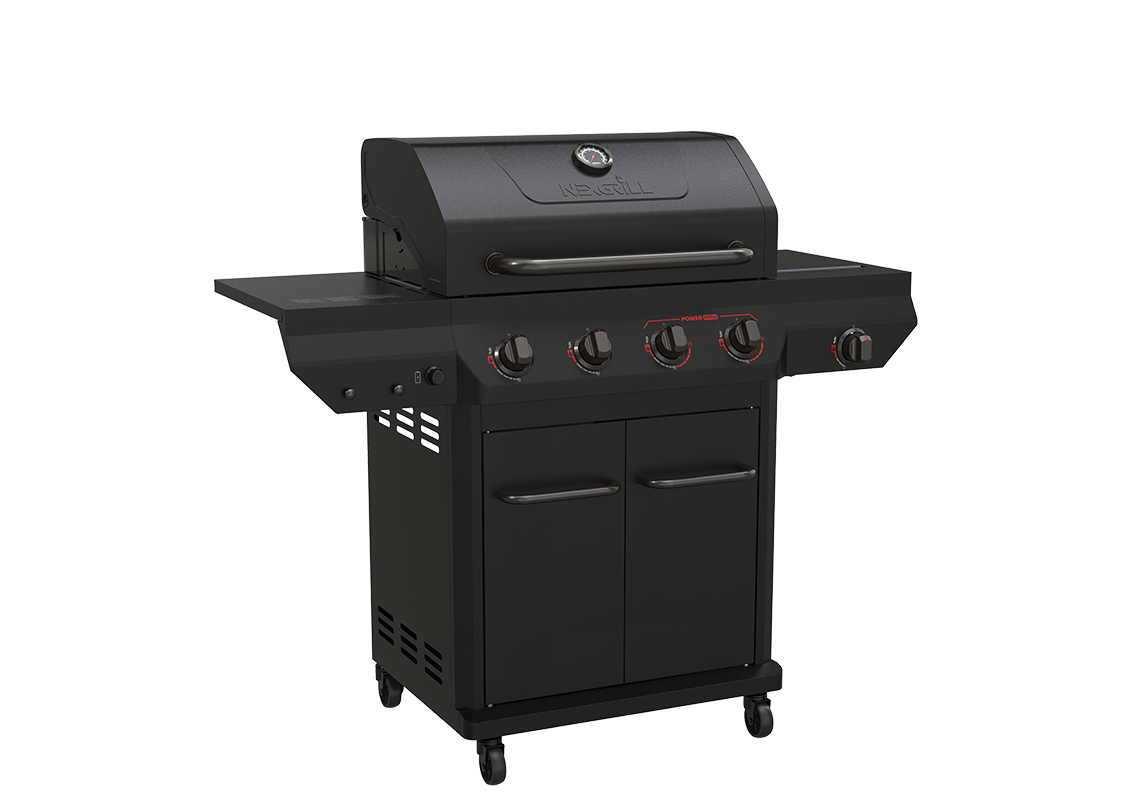 4-Burner Dual Fuel Gas Grill in Black with Side and PowerMax™ Burners
